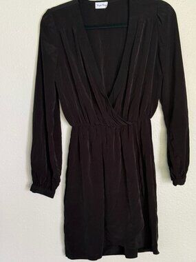 Brigitte Bailey Black Demri Faux Wrap Mini Dress - Size M